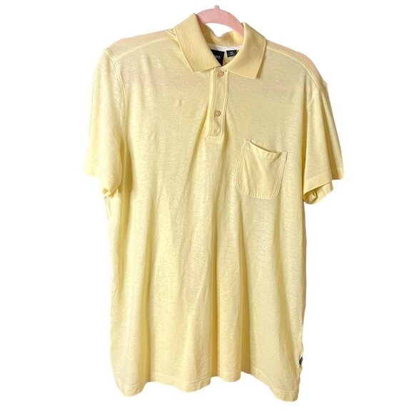 Hugo Boss Mens Polo Shirt Yellow Size Medium Pure Cotton Short Sleeve Button - Picture 1 of 16